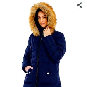 Valuker Women's Down Coat With Fur Hood With 90% D